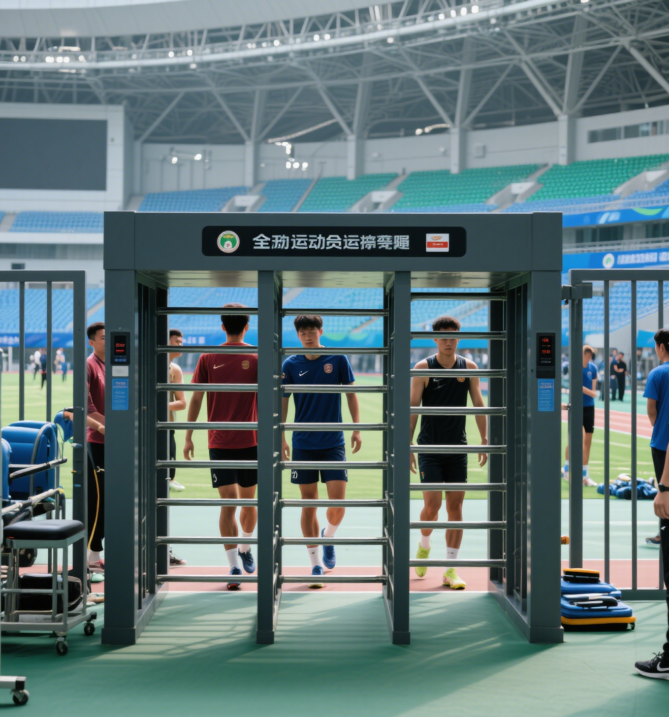 Full height gate used in gymnasium