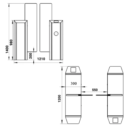 FI04闸机尺寸图
